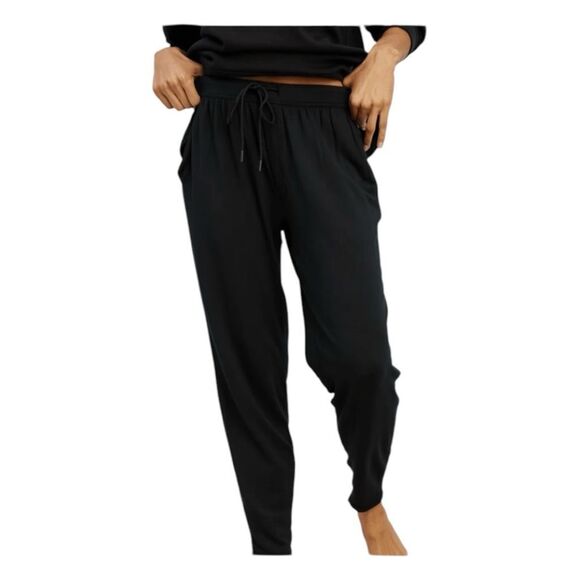 Jambys Long Jambys Breathable No-Sweat Sweatpants Black Modal Sleep Pants Pajama - Picture 1 of 8